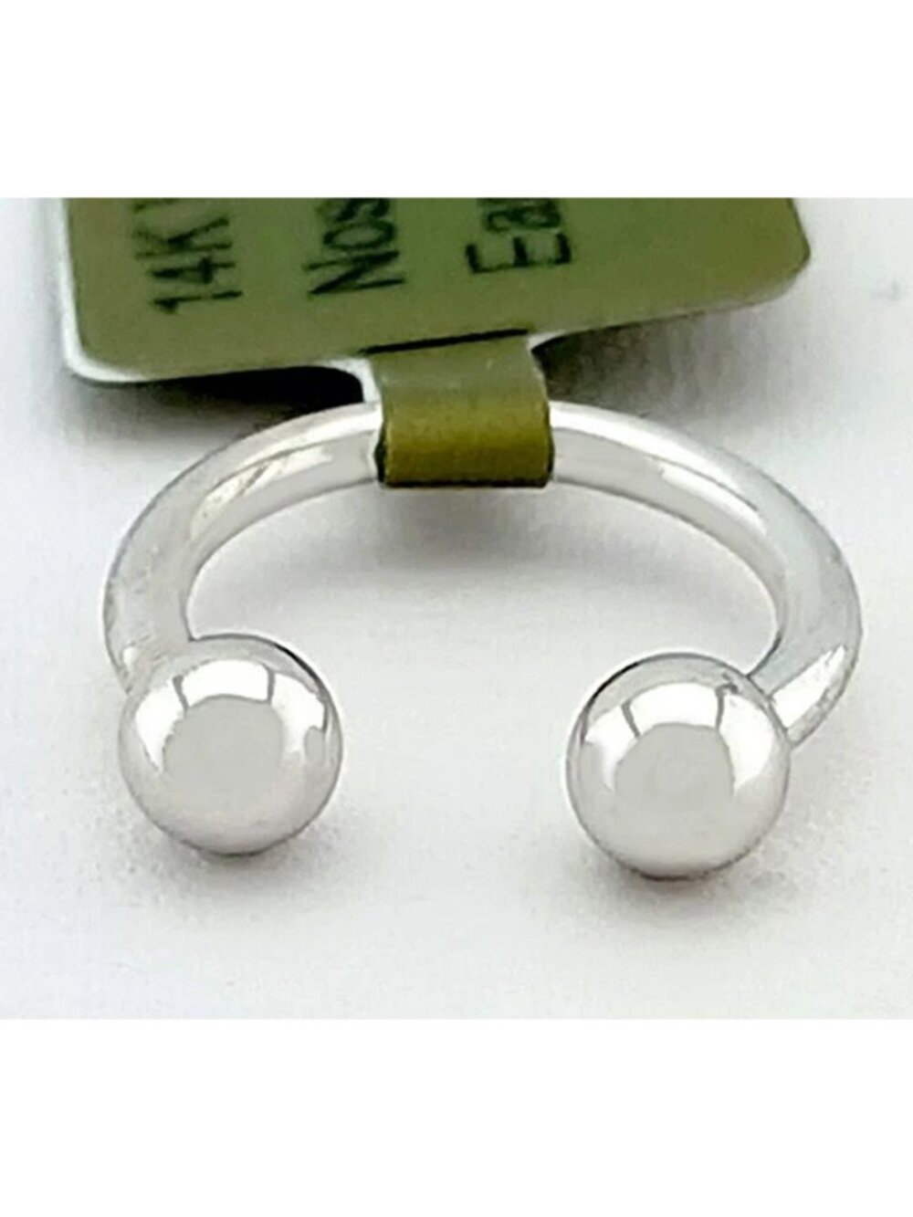 Solid Nose Ring 14k White Gold